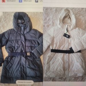 Alpine Design Down Puffer Long Coat Jacket Winter Sz  XL XXL Cream Black